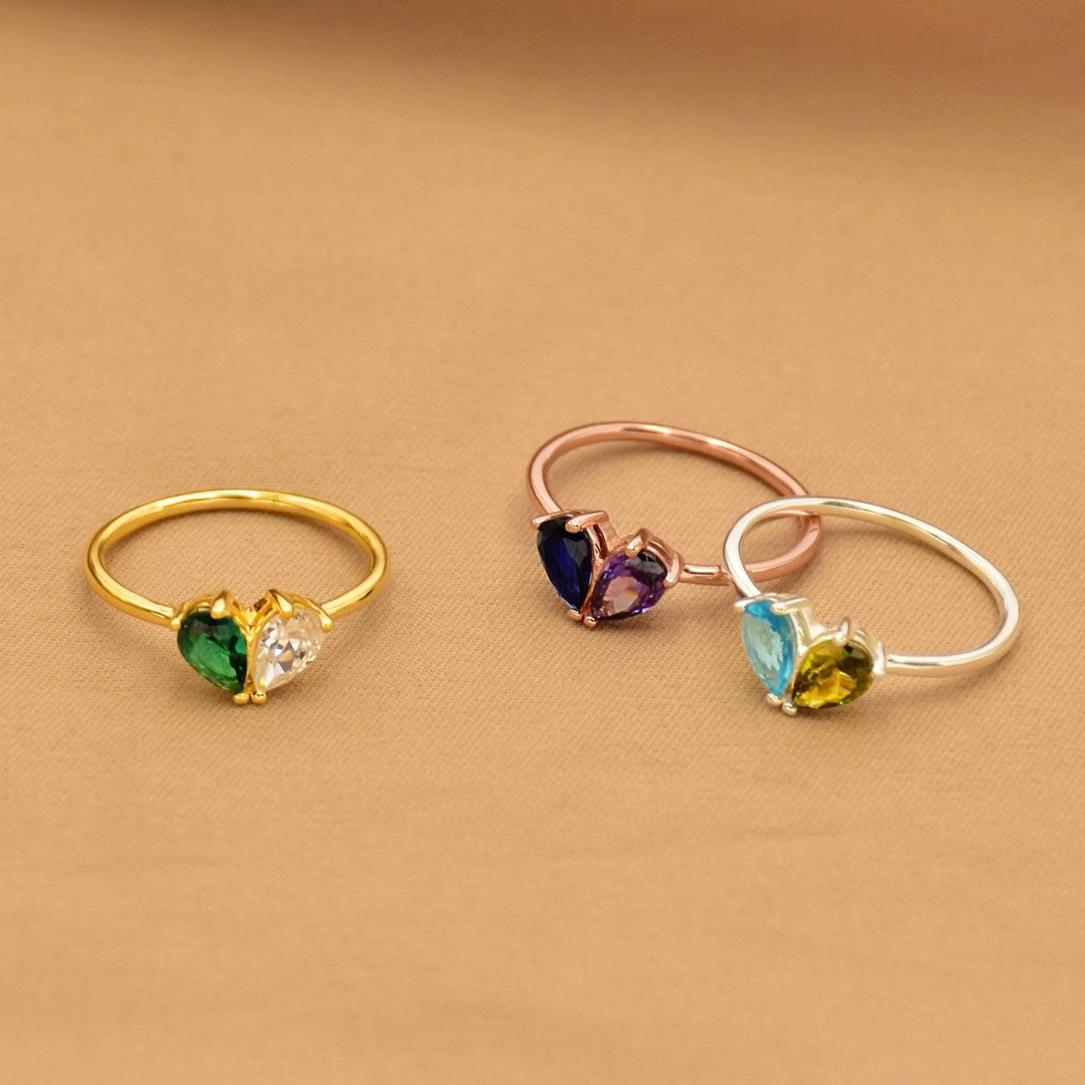 For Love - Custom Heart Birthstone Ring