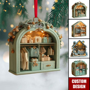 Personalized Blue Baby Room Ornament - Gift For New Parents