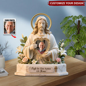 Safe In The Arms Of Jesus - Personalized Memorial Acrylic Plaque