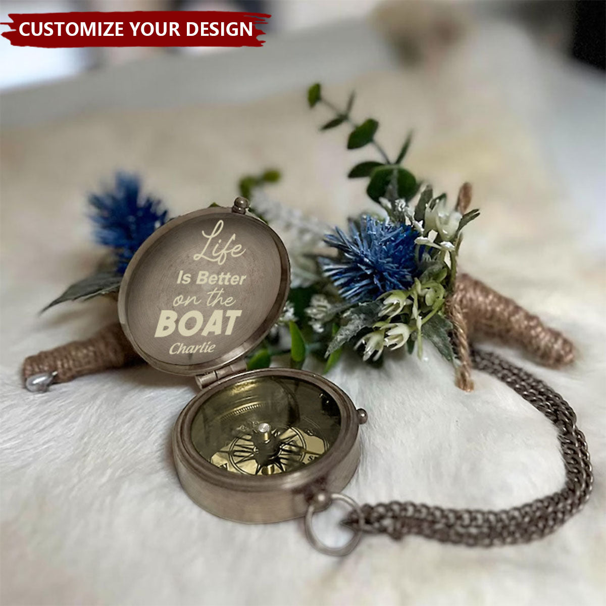 Nautical Marine Life - Personalized Boating Compass