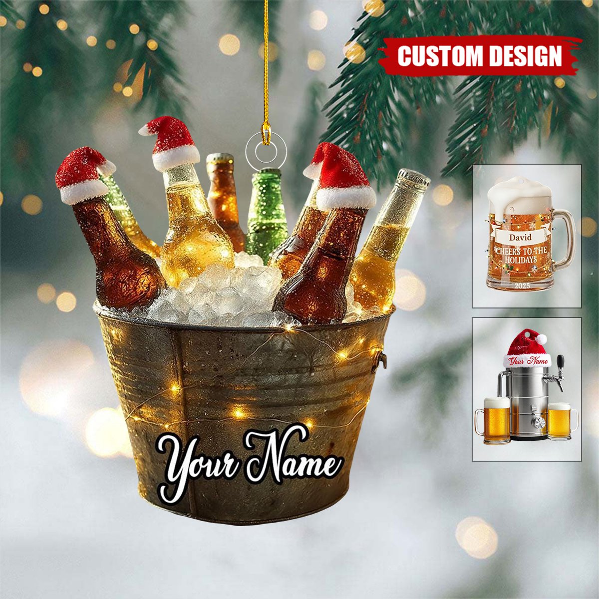 Personalized Beer Mug Bar Christmas Ornament - Unique Holiday  Gift for Beer Lover