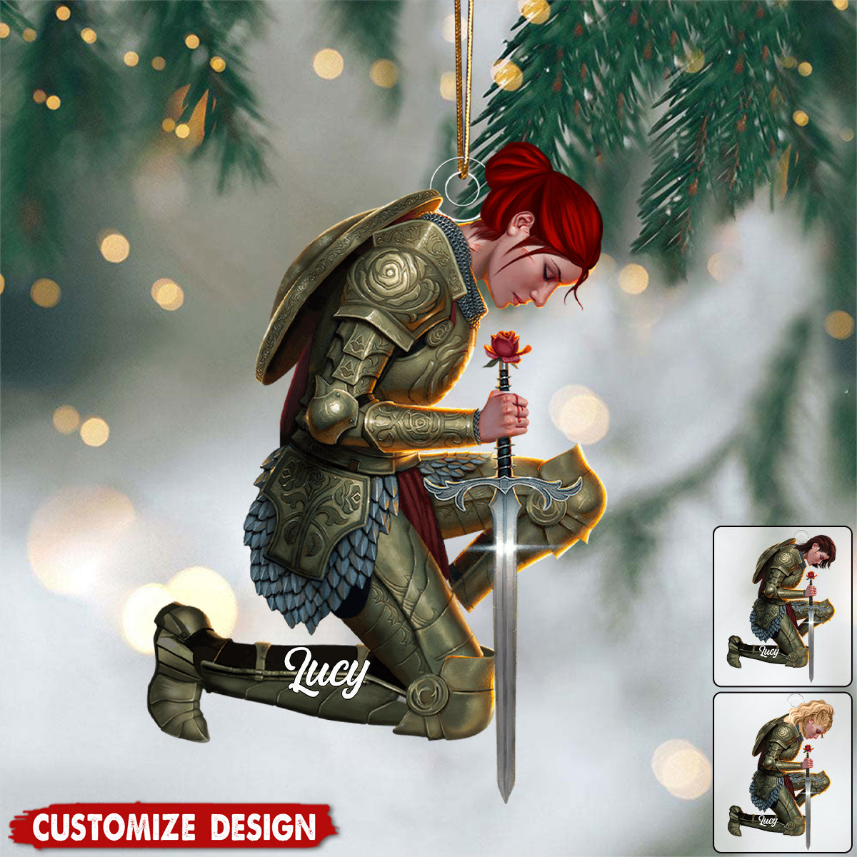 A Child of God A Woman of Faith A Warrior of Christ - Personalized Ornament