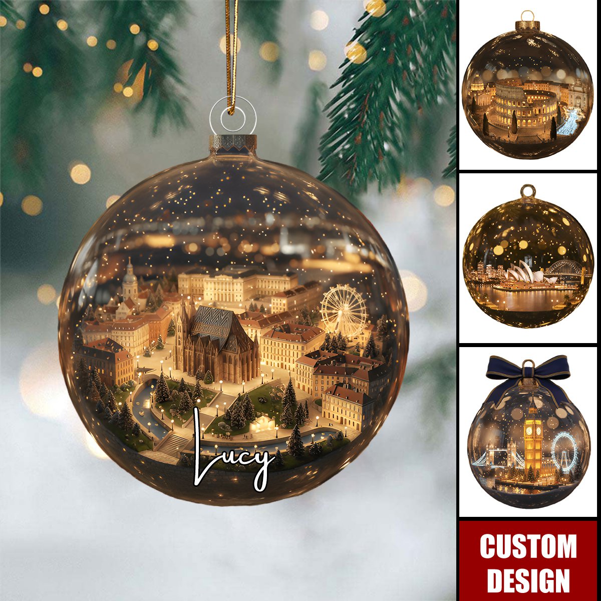 Famous Landmark Christmas Ornament Personalized Gifts For Travel Lovers