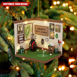 Personalized Golf Lounge Christmas Ornament, Gift For Golfers
