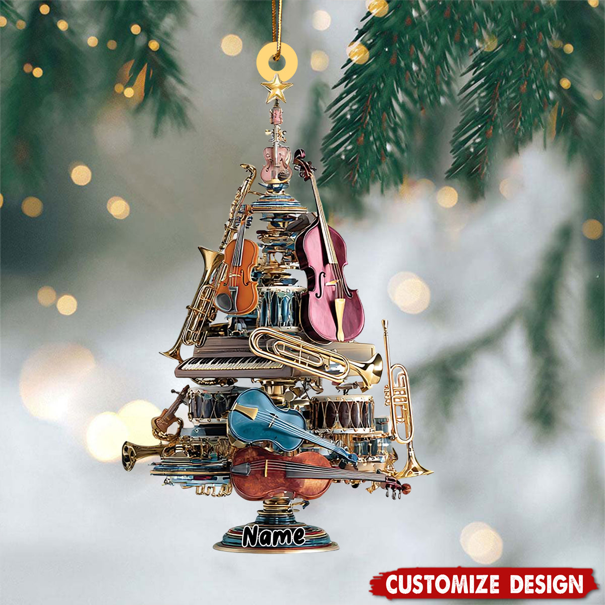 Personalized Violin Christmas Ornament - Gift For Music Lover