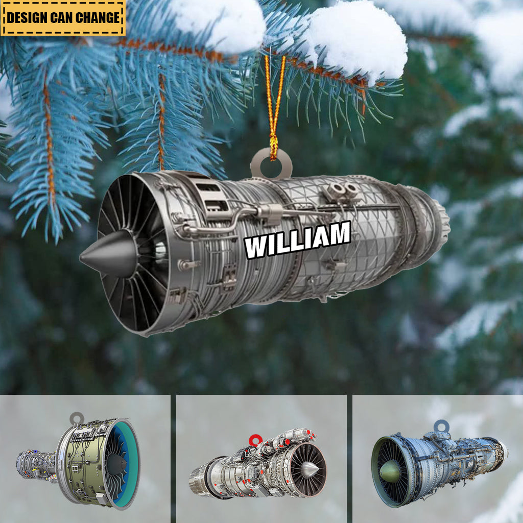 Personalized Turbofan Aircraft Engine Acrylic Car / Christmas Ornament