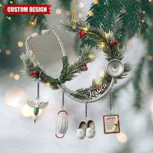 Nurse Life - Personalized Nurse Ornament With Charm