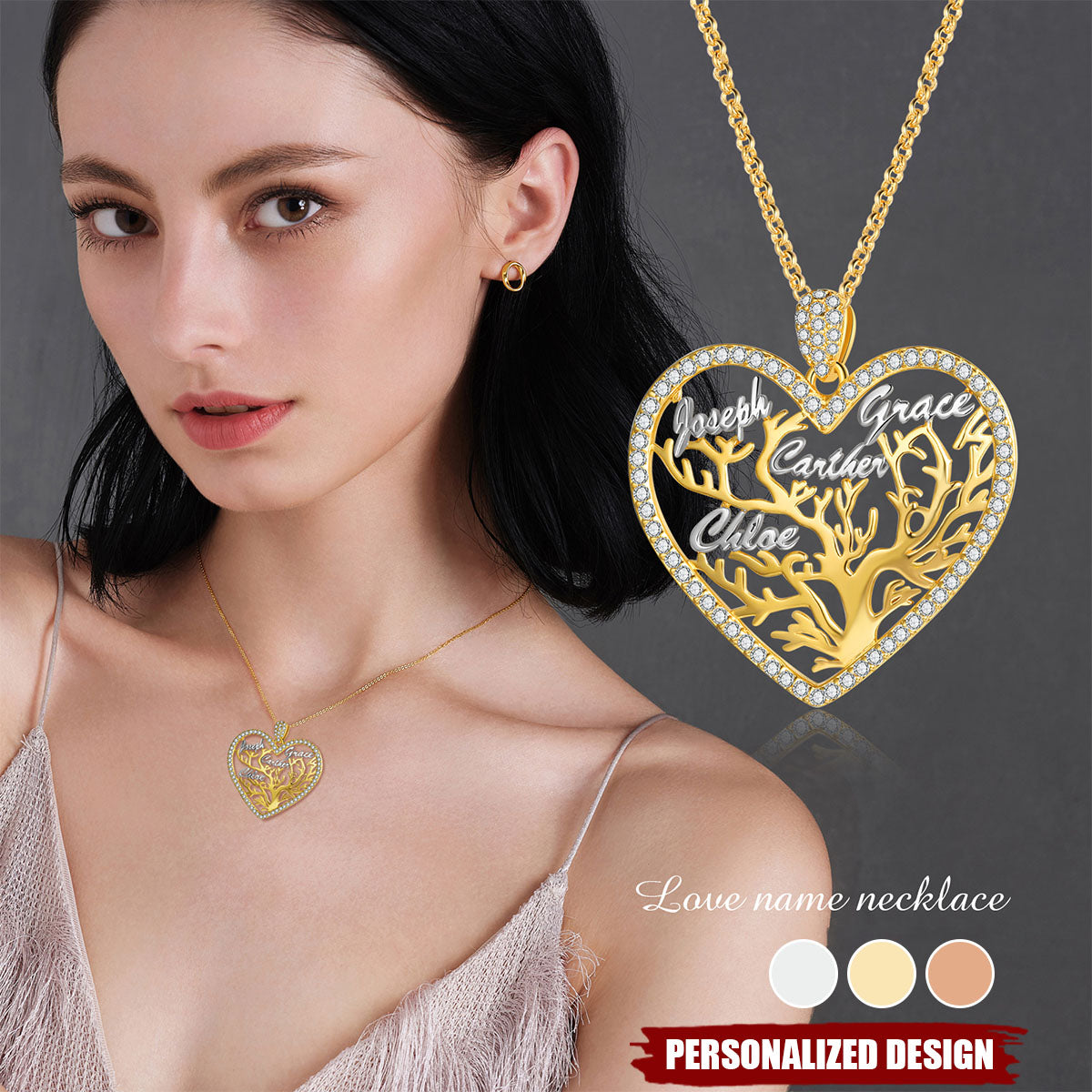 Personalized Tree of Life Pendant Necklace