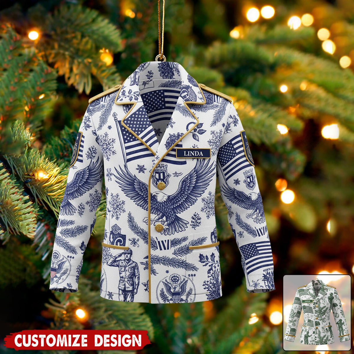 Personalized Military Uniform Ornament - Gift For Veterans