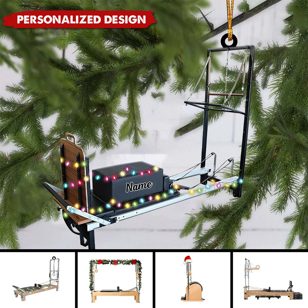 Personalized Pilates Equipment Hanging Christmas Ornament-Gifts For Pilates Lover - 2024 New Release