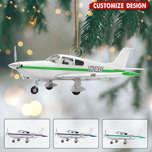 Personalized Airplane Christmas Ornament  - Gift For Aviation Lover