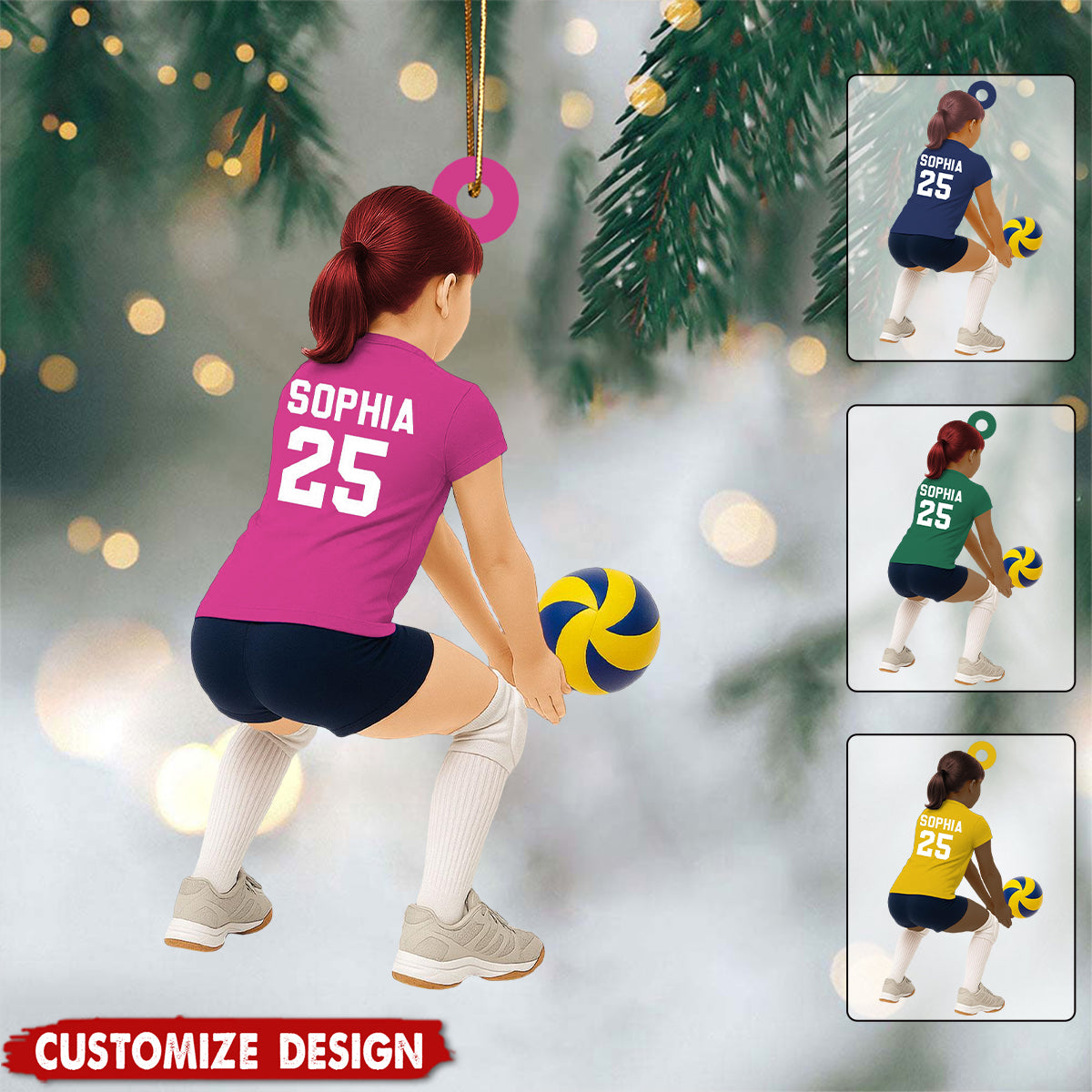 Personalized Kid Volleyball Player Ornament