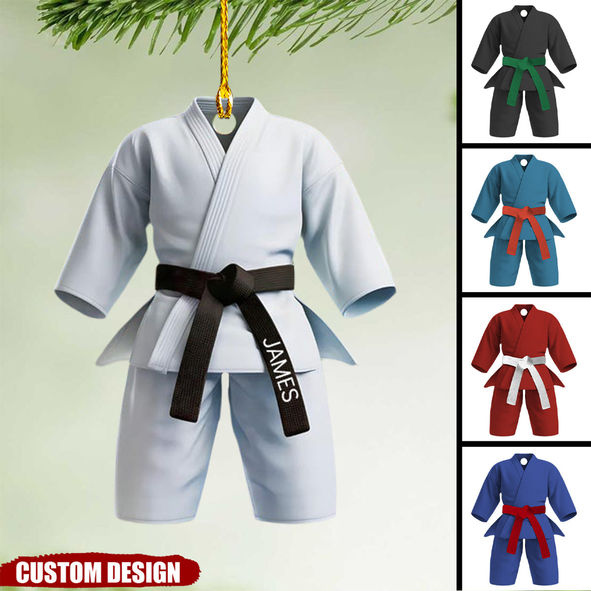 Black Belt Personalized Ornament - Gift For Karate,Jiu-Jitsu Lovers