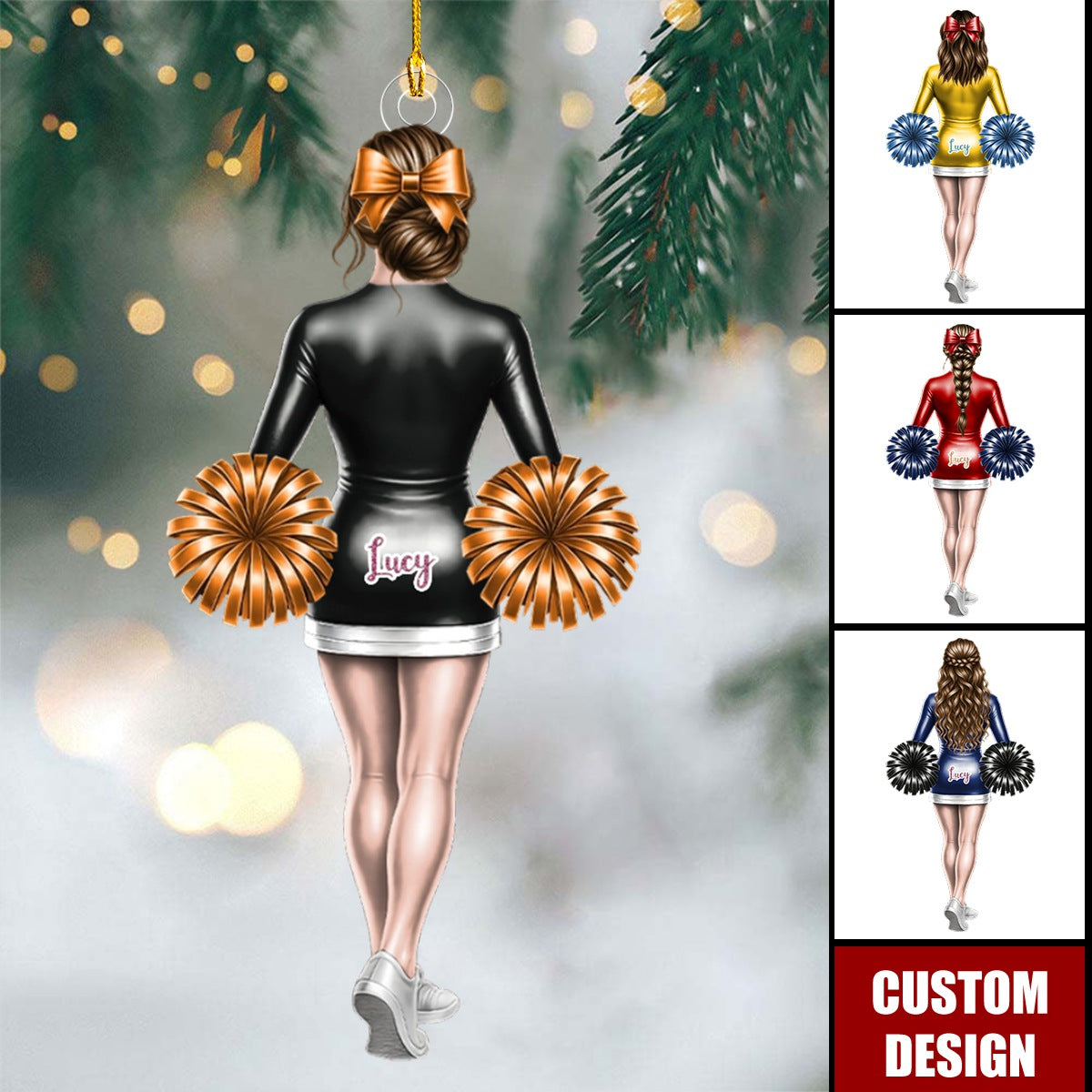 Personalized Cheerleader Girl Ornament- Gift For Cheerleaders