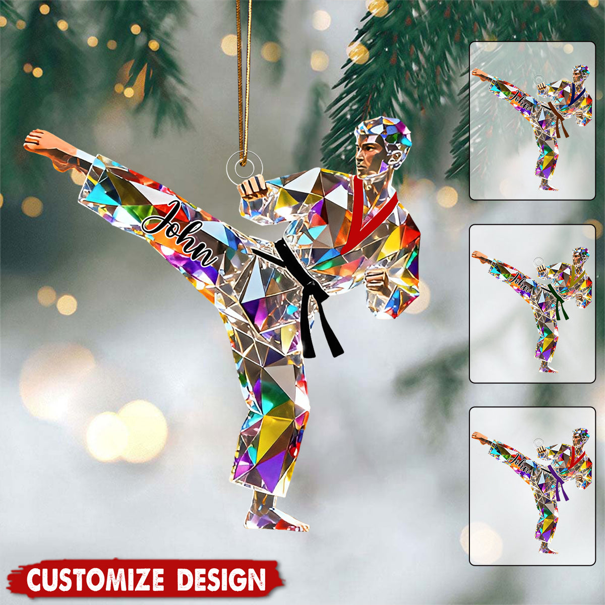 Personalized Taekwondo /Karate/ Jiu-Jitsu Christmas Ornament