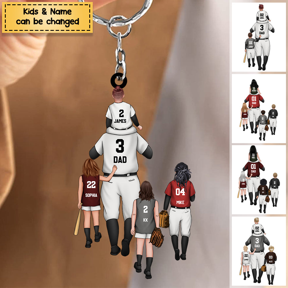 Personalized Baseball Kids & Dad/Grandpa Acrylic Keychain
