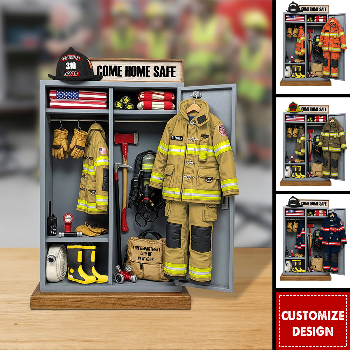 Personalized Firefighter Locker Plaque - Gifts For Firefighter