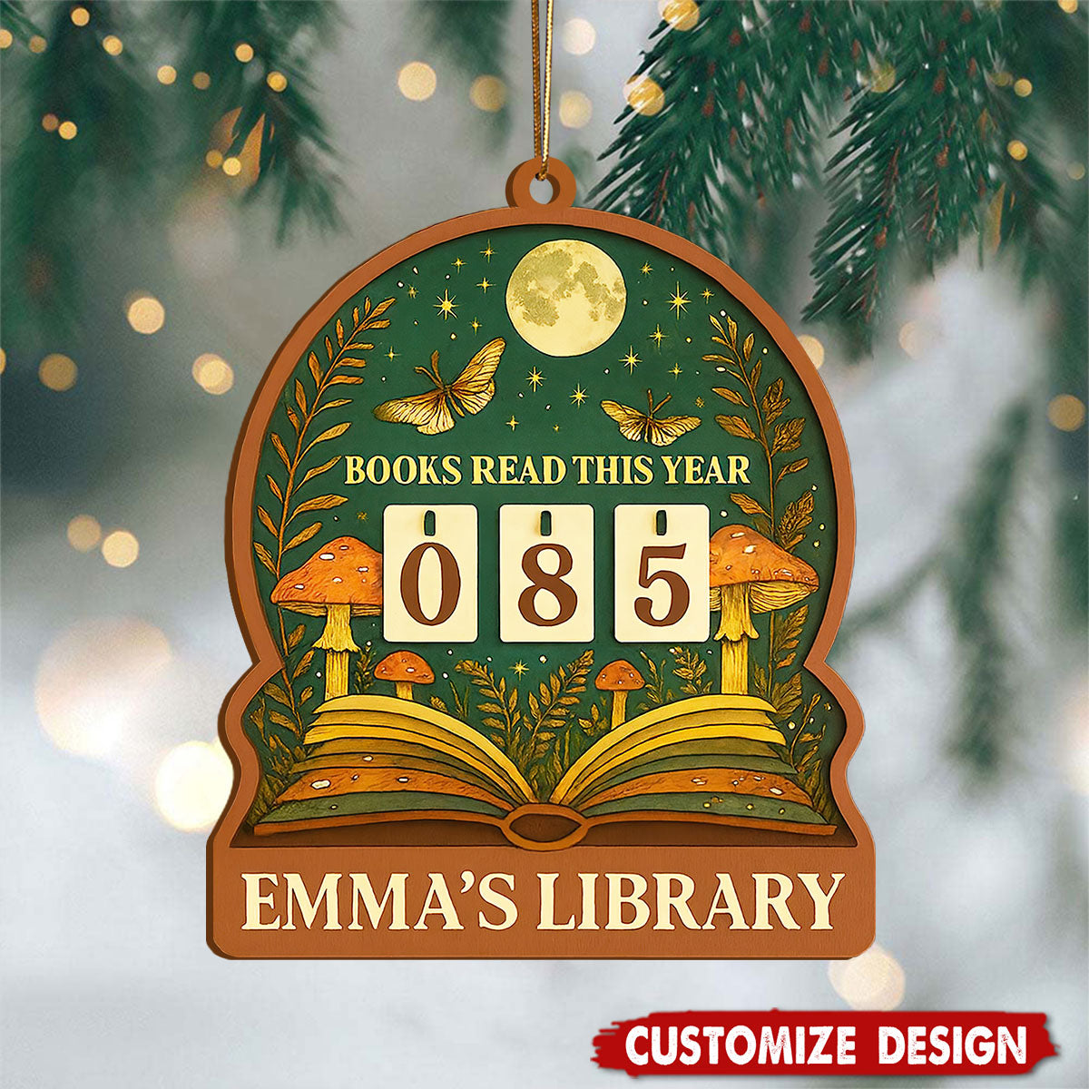 Book Counter Ornament, Books Read This Year Gift, Book Lover Gift, Bookshelf Decor, Bookish Library Decor, Bookworm, Reading Challenge Gifts