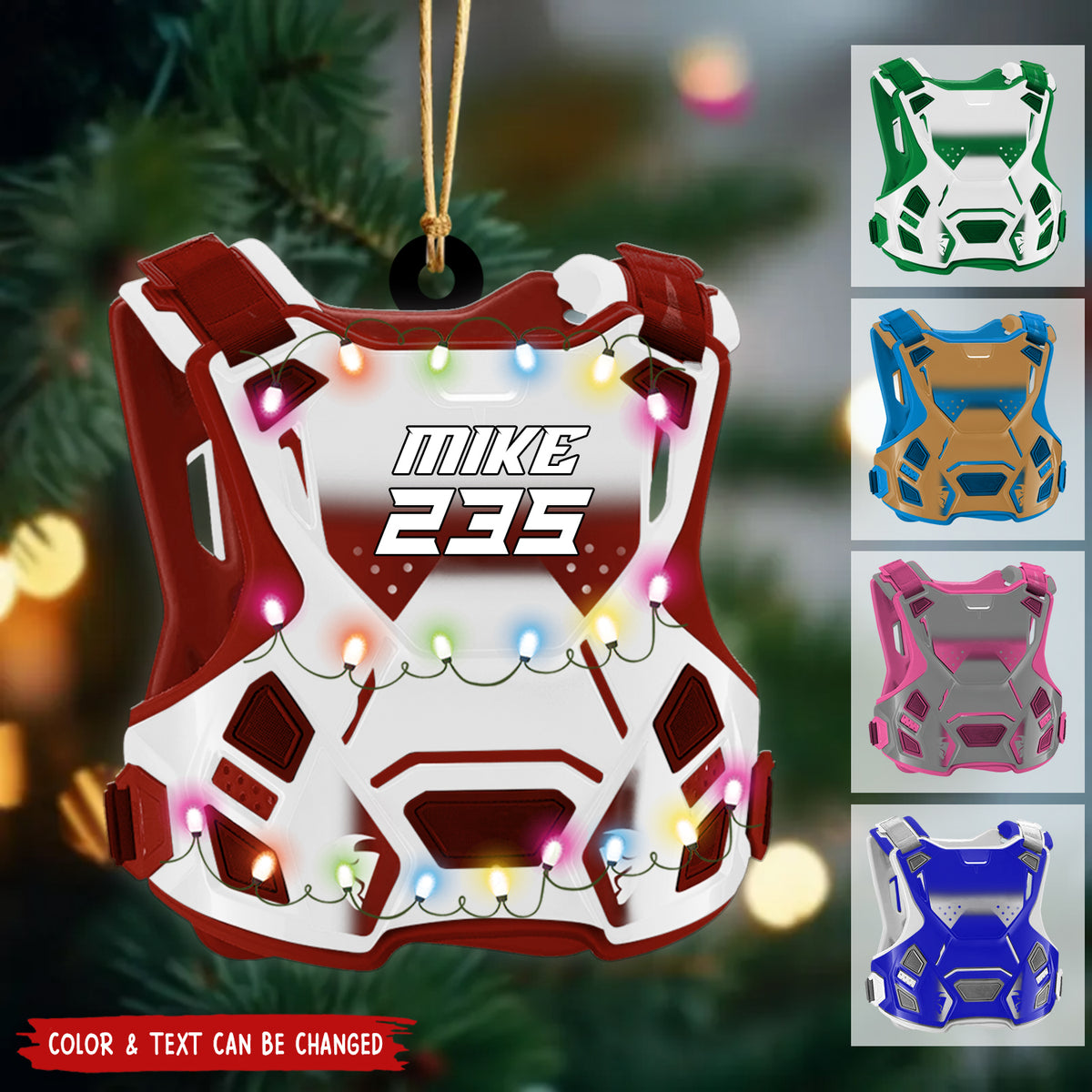 Personalized Motocross Guardian Vest Chest Protector Christmas Ornament, Gift For Motocross Rider - 2024 New Release