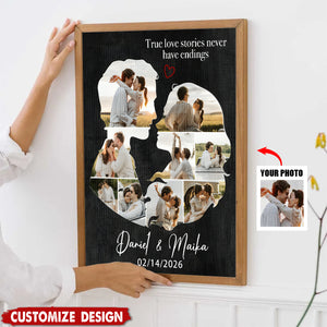 Personalized Couples Canvas Poster - Gift For Husband Wife, Couples