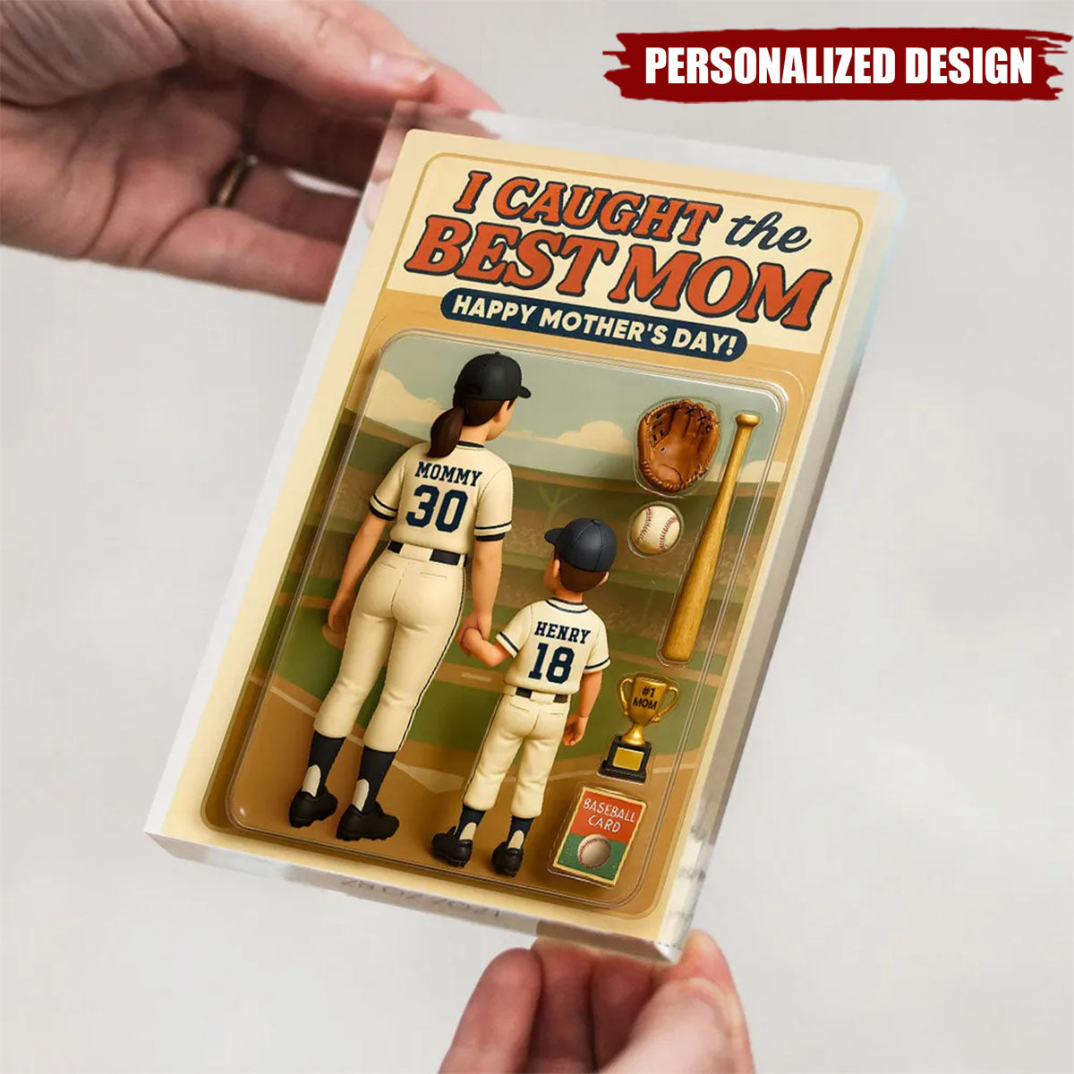 We Caught the Best Mom Baseball-Personalized Acrylic Plaque-Mother's Day Gift