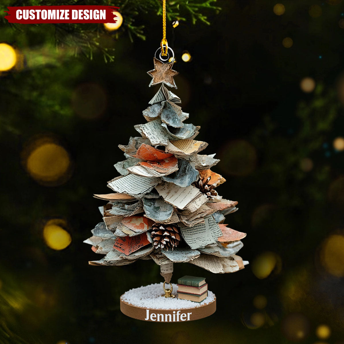 Merry Christmas Book Lovers - Personalized Book Ornament