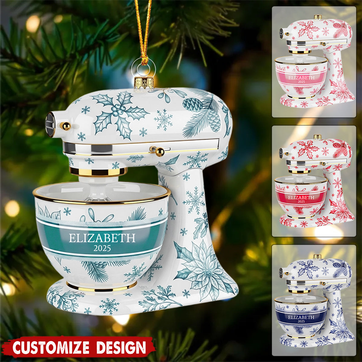 Baking Mixer Christmas Ornament Personalized Gifts For Bakers
