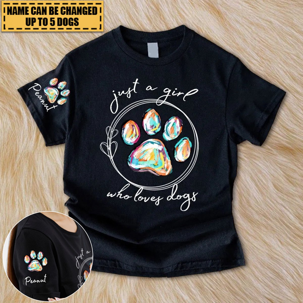 Personalized Just A Girl Who Loves Dogs T-shirt - Gift For Dog Lovers