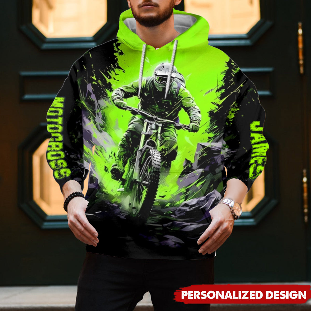 Cool Dirt Bike, Motocross-Personalized Dirt Bike Hoodie