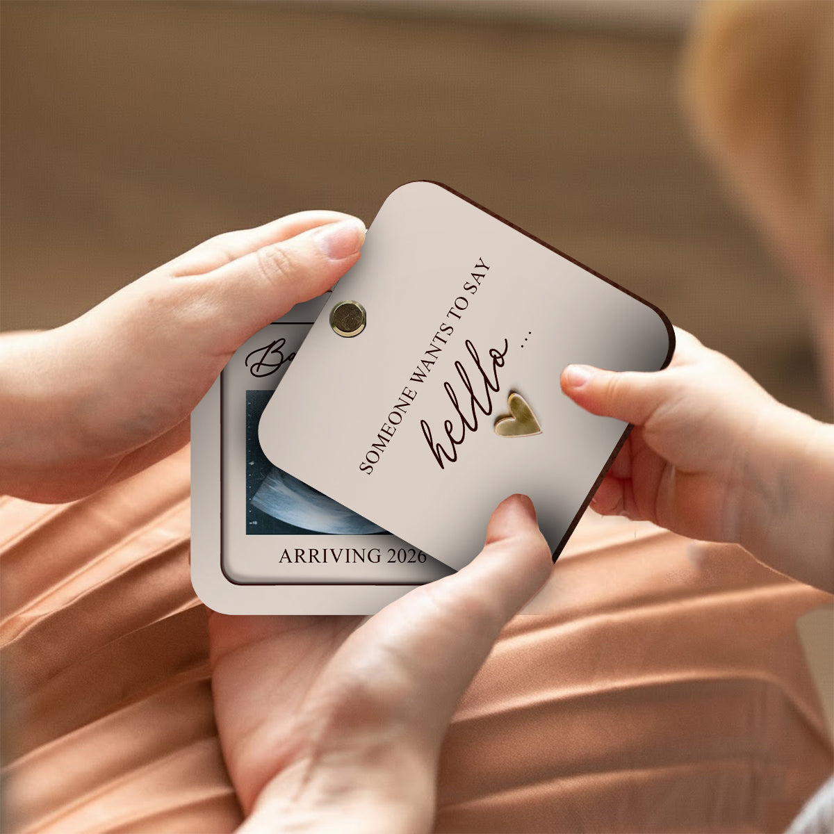 Pregnant Announcement - Personalized Pregnancy Flip Ornament