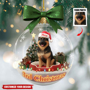 Personalized Dog Photo Acrylic Christmas Ornament - Gifts For Dog Lovers
