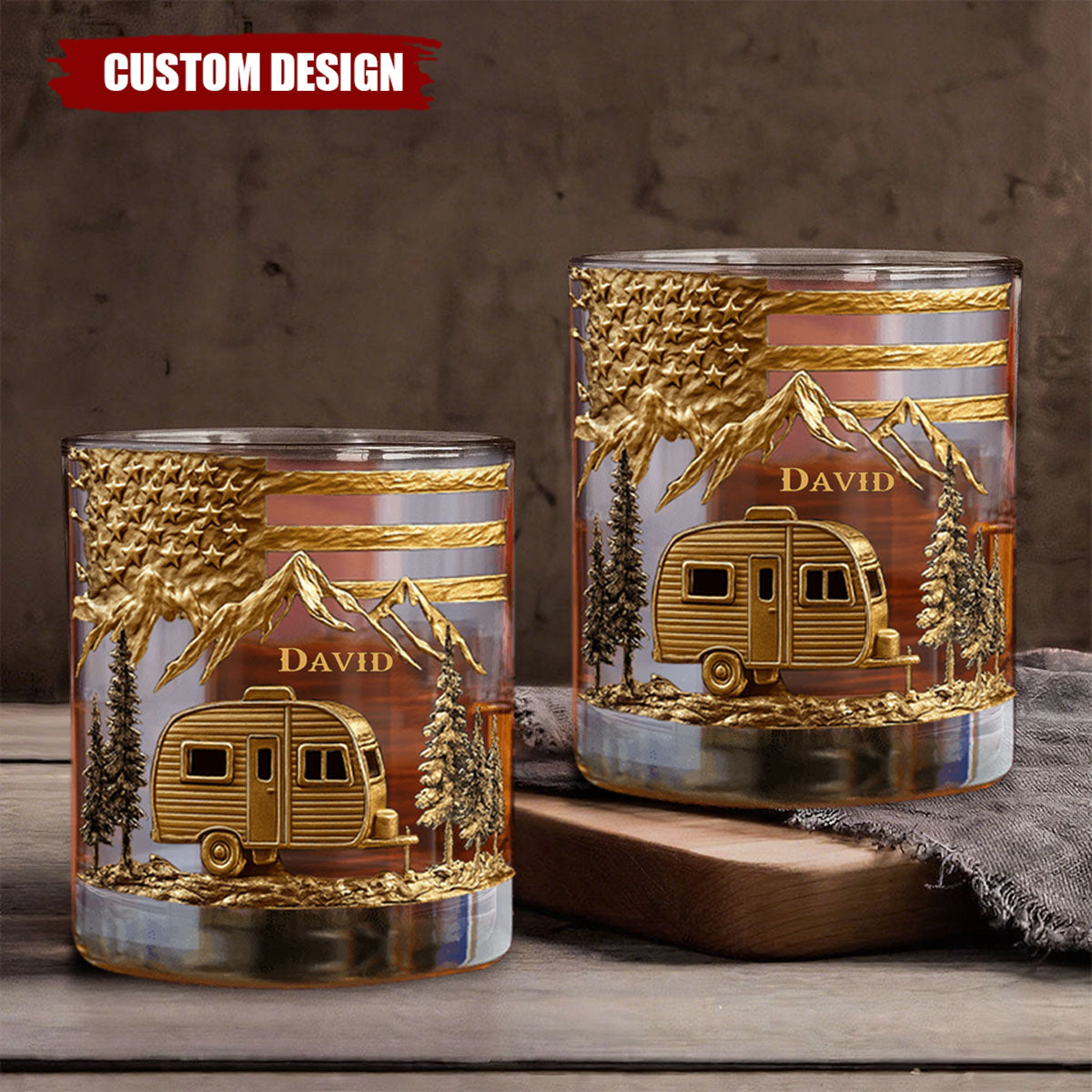 Campfire & Whiskey - Personalized Camping Whiskey Decanter Set