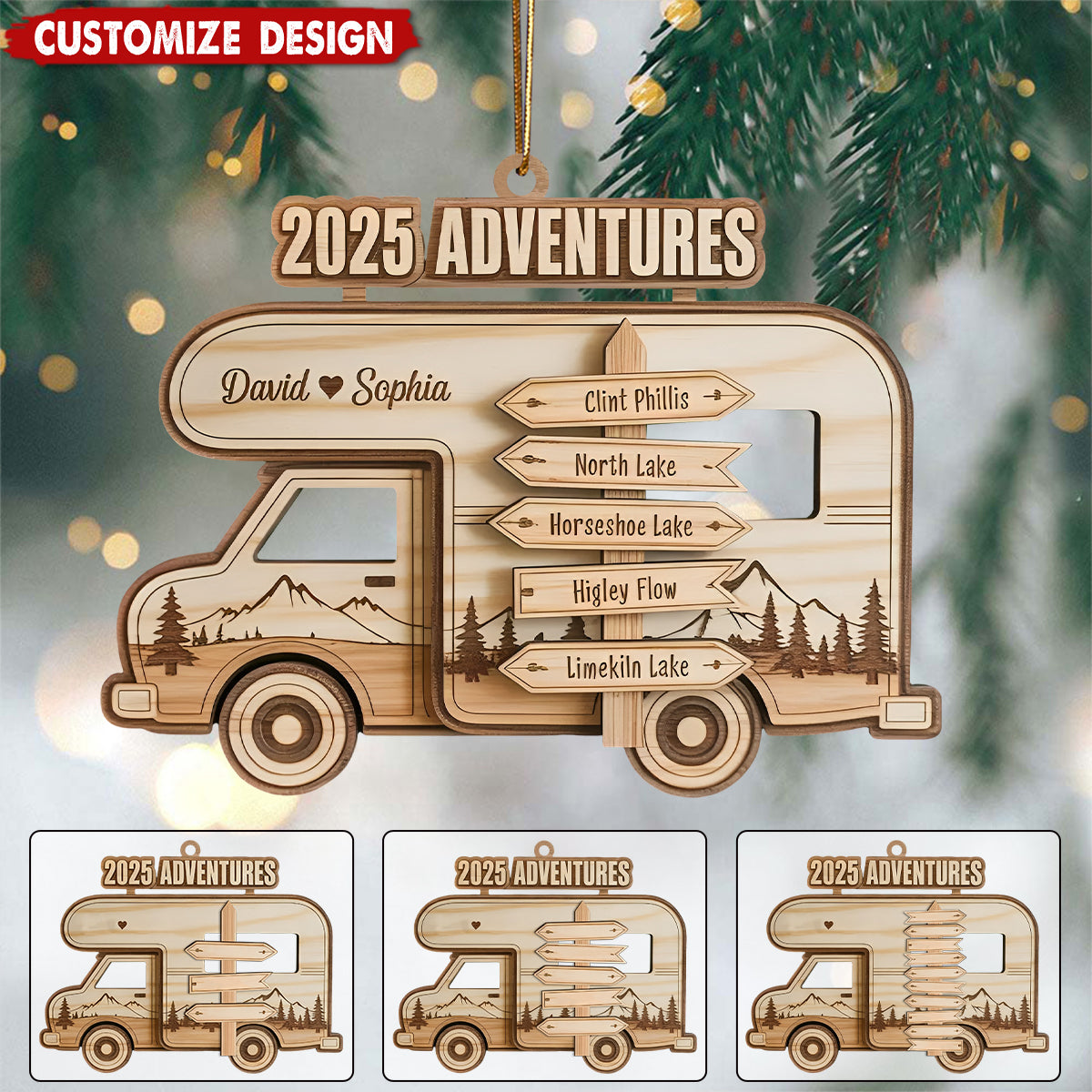 Personalized Travel Adventure Wooden Ornament, Custom Traveling Destination Ornament, Couple Traveling Destination, Travel Gift