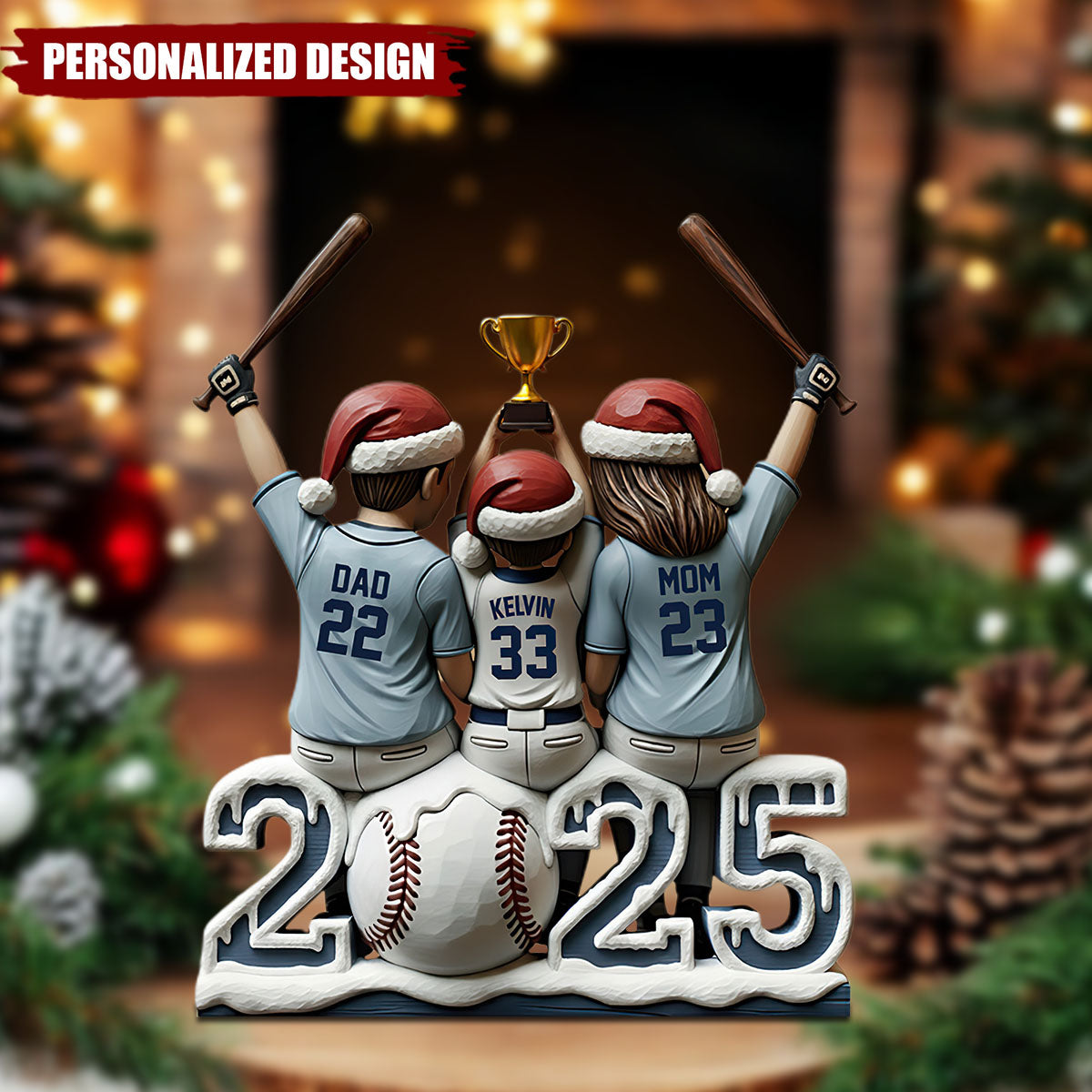 Baseball Family - Personalized Baseball Custom Shaped Acrylic Plaque