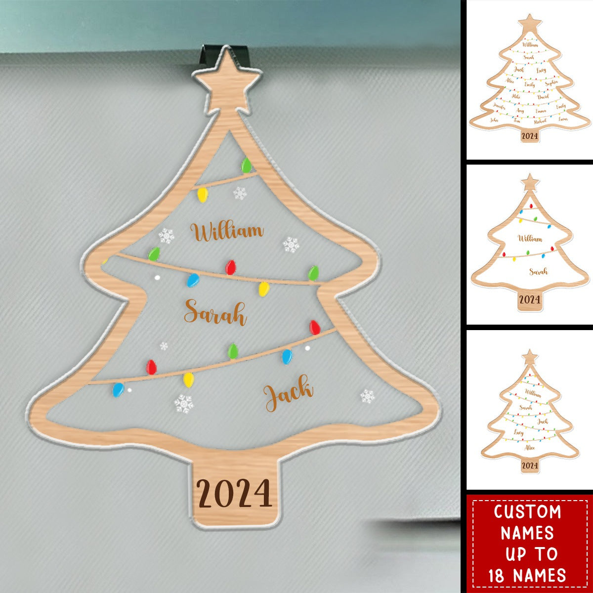 Wish You A Wonderful Christmas - Family Personalized Car Visor Clip