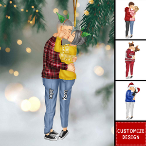 Personalized New Couple Kiss Ornament - Gift For Couple