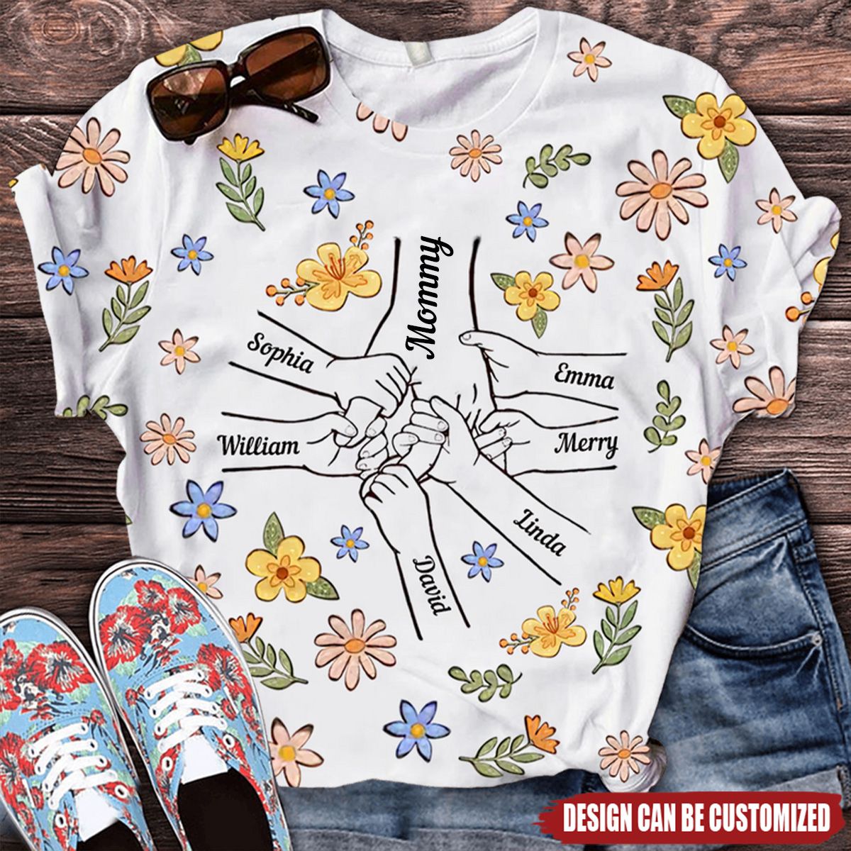 You Hold Our Hands, Also Our Hearts Personalized 3D T-shirt - Gift For Mom, Grandma