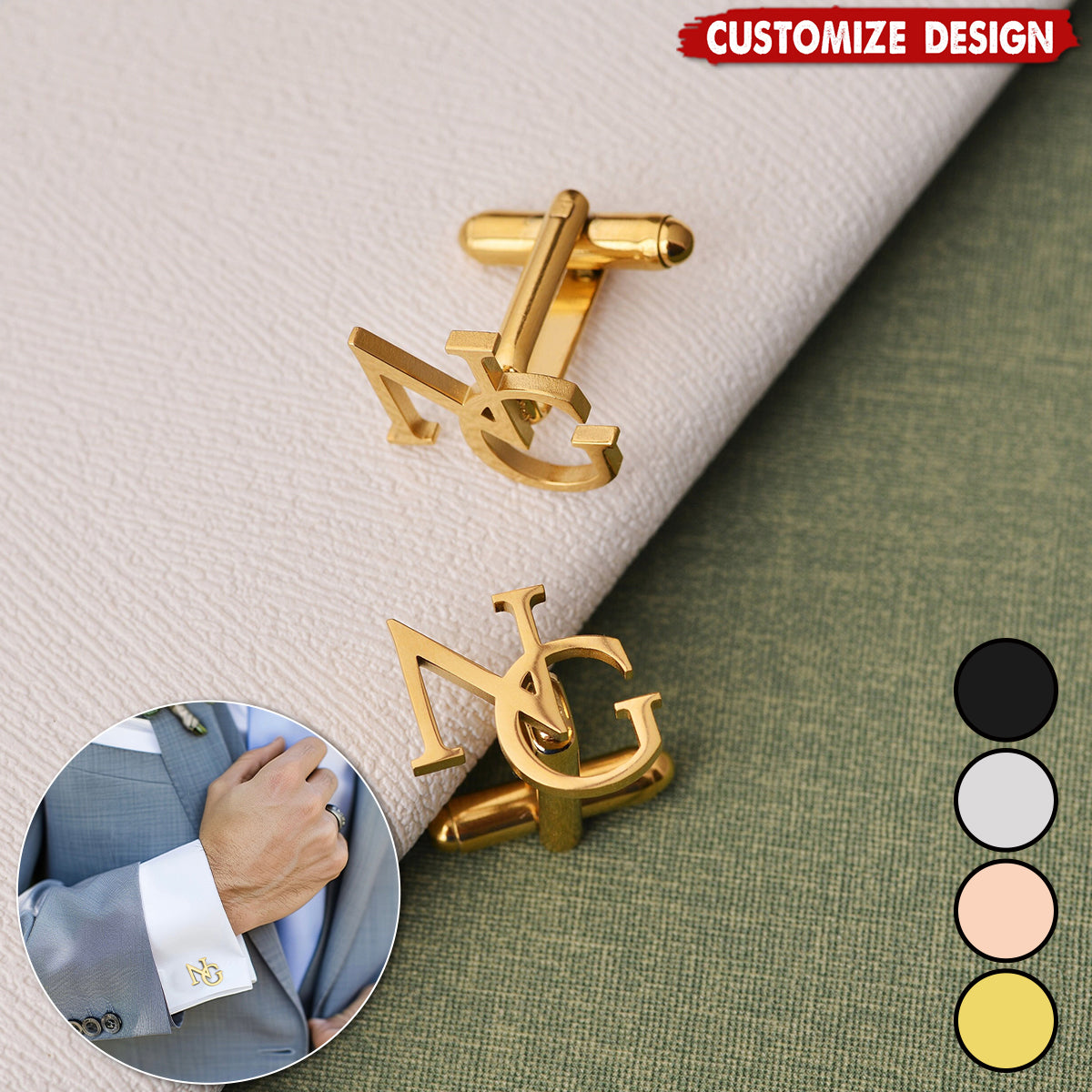 Personalized Name Cufflinks/Initial Cuff Links/Groomsmen Cufflinks