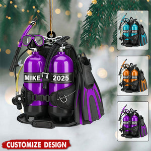 Personalized Scuba Diving Acrylic Christmas  Ornament - Gift for Scuba Lovers