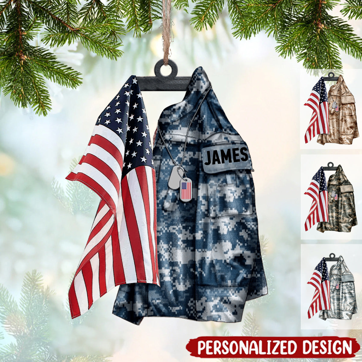 U.S Airforce/Navy/Army Hanging Ornament Christmas-Personalized Acrylic Ornament