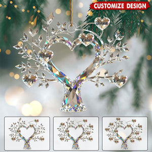 Personalized Tree of Life Family Member Crystal Ornaments