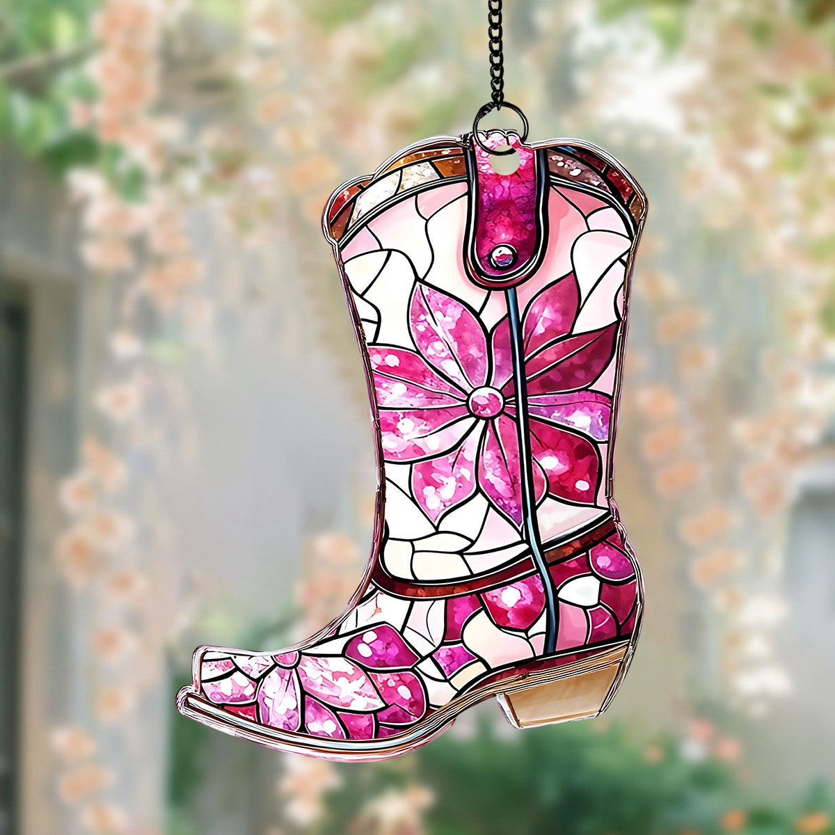 Colorful Cowgirl Boots Suncatcher Ornament - Gift For Cowgirls