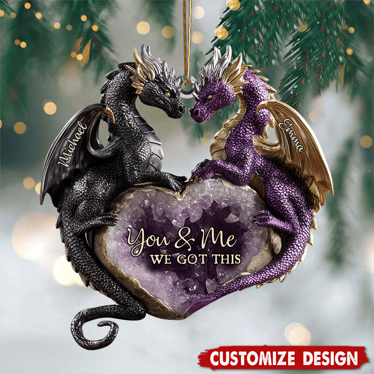 You & Me We Got This - Personalized Dragon Ornament