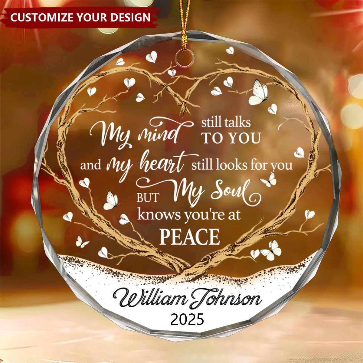 My Heart Still Looks For You-Personalized Circle Glass Ornament