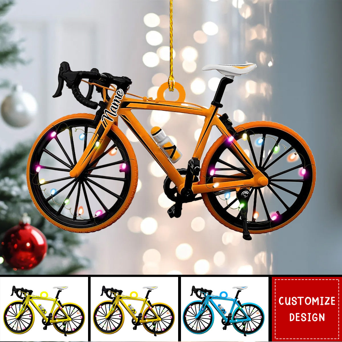 Personalized Bicycle Christmas Ornaments - Gift For Bicycle Rider - 2024 New Release