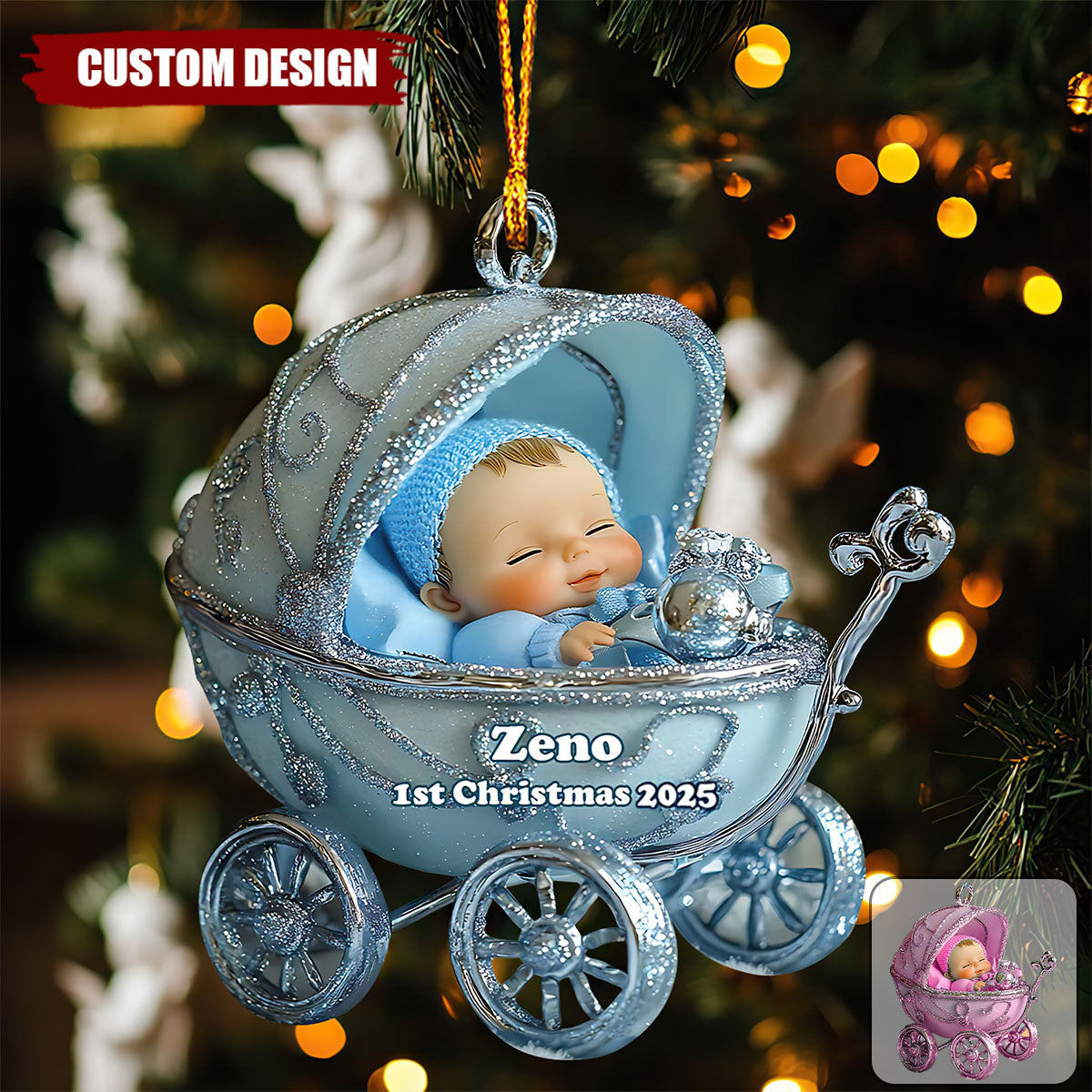 Baby 1st Christmas - Personalized Family Ornament