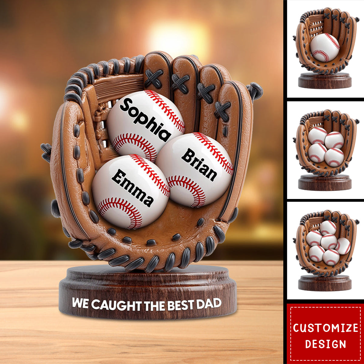 We Caught The Best Dad - Personalized Baseball Acrylic Plaque
