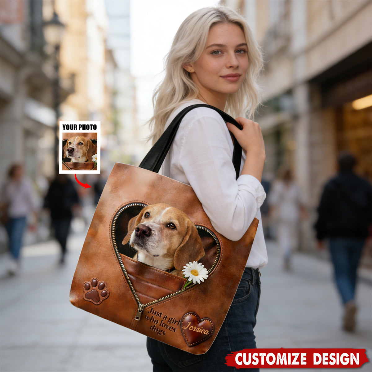 Just A Girl Who Loves Horses Dogs Cats- Personalized Tote Bag