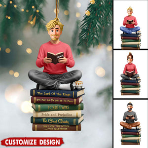 Personalized Book Lover Christmas Ornament - Gift For Book Lover