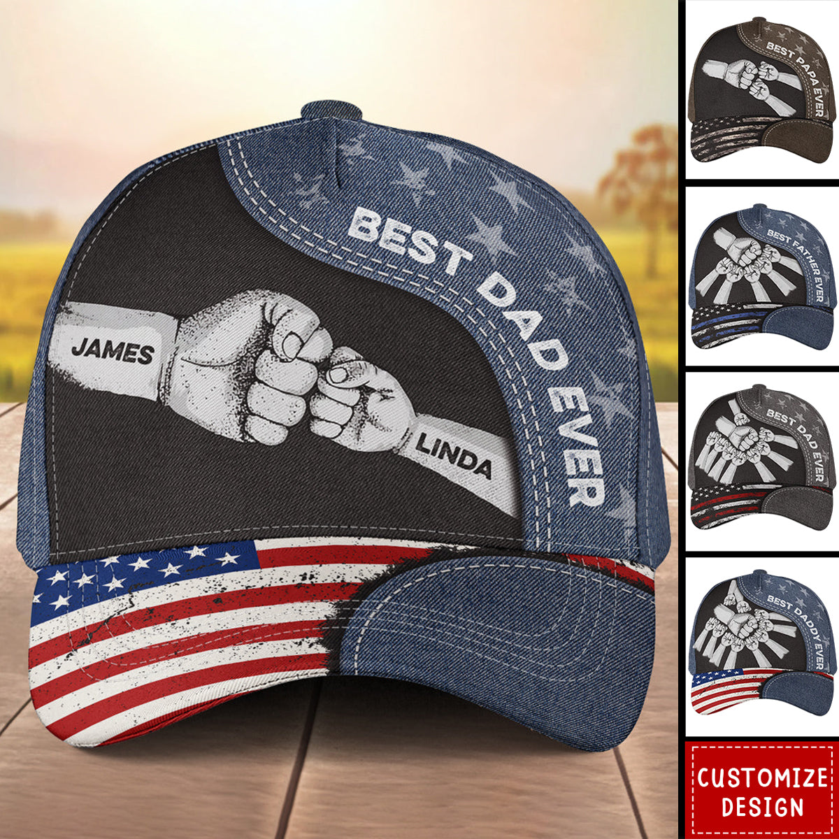 Best Papa Ever-Personalized Classic Cap